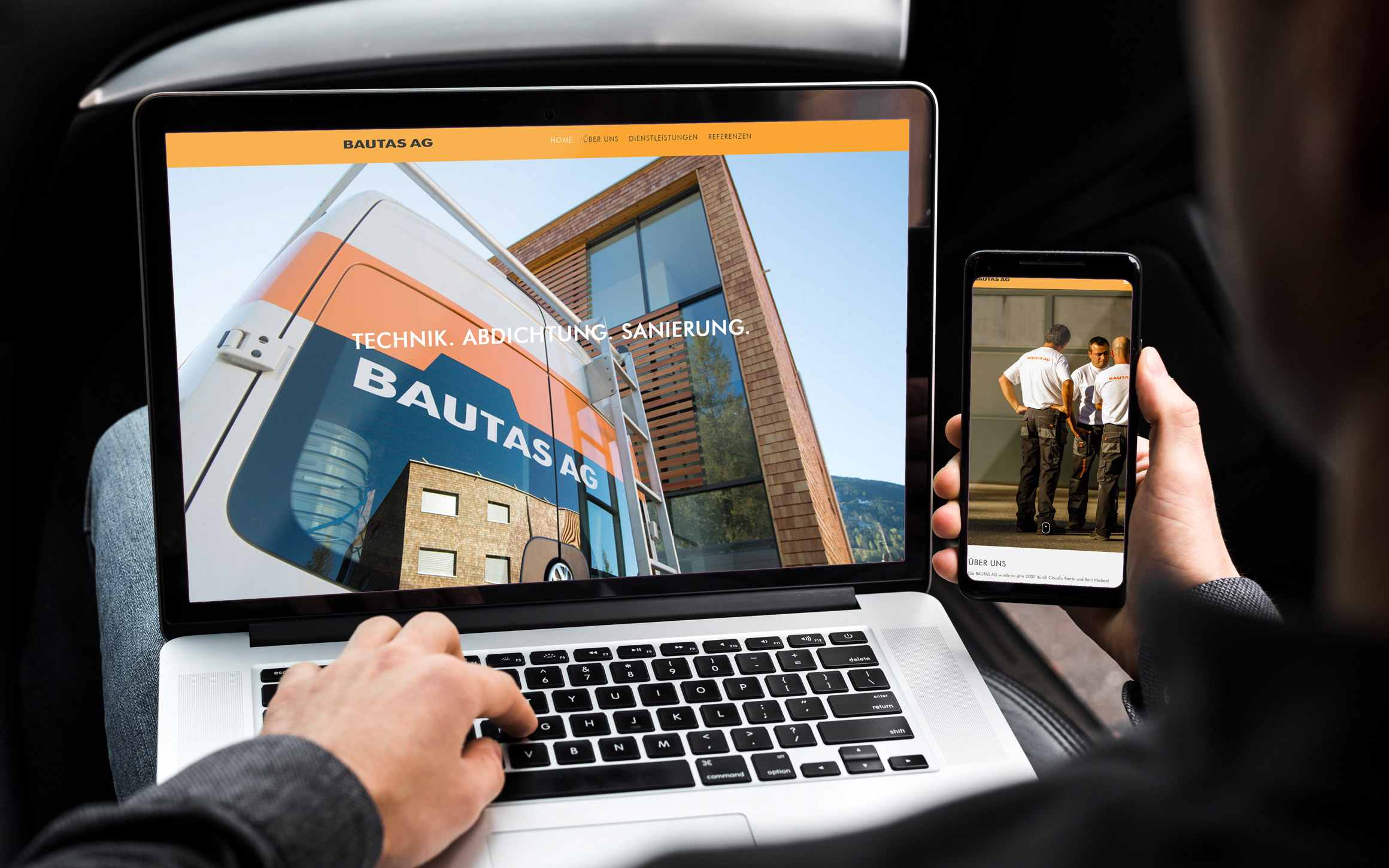 Bautas AG, Technik Abdichtung Sanierung, Thusis: Website, Fotos